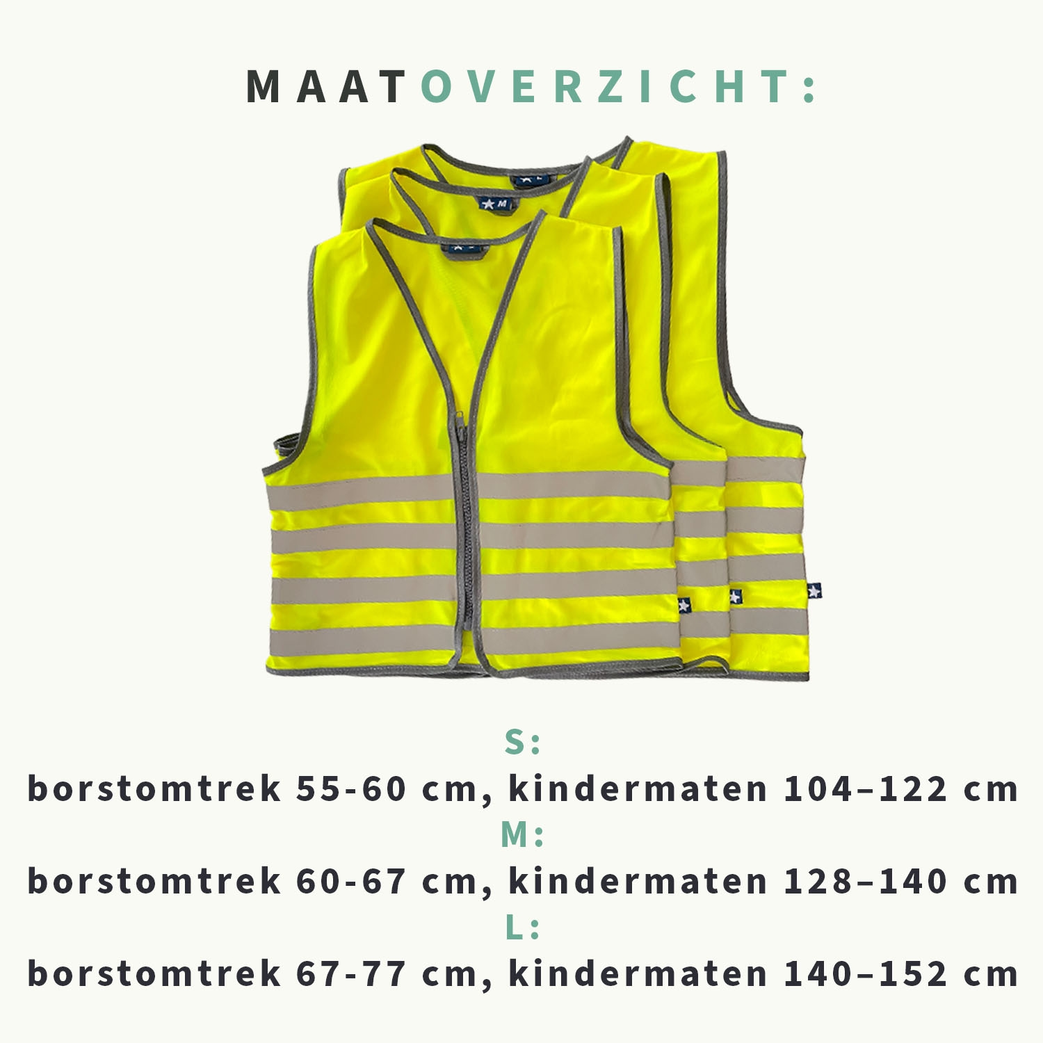 Fluo Veiligheidshesje kind met naam - Basic