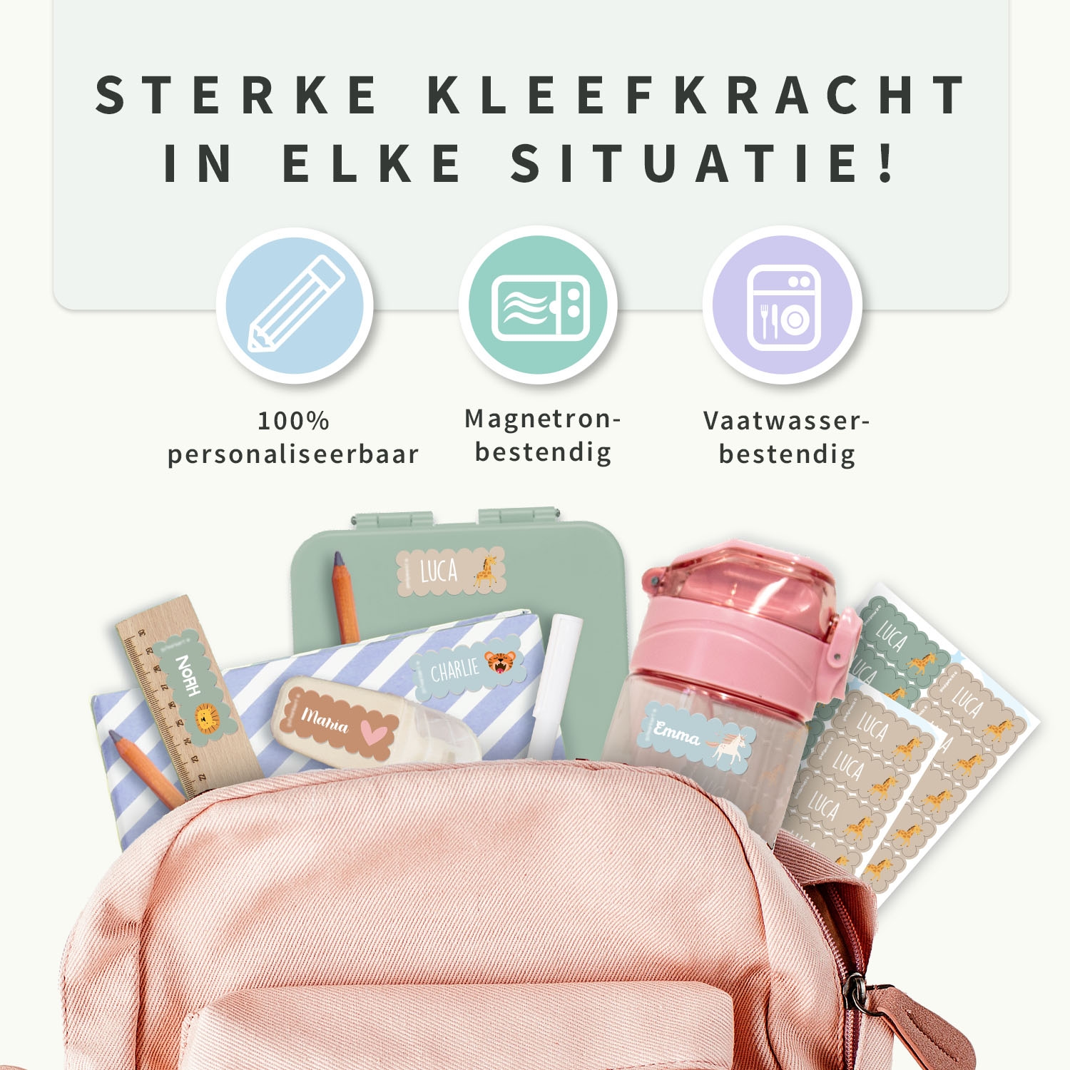 Wave Thema Naamstickers