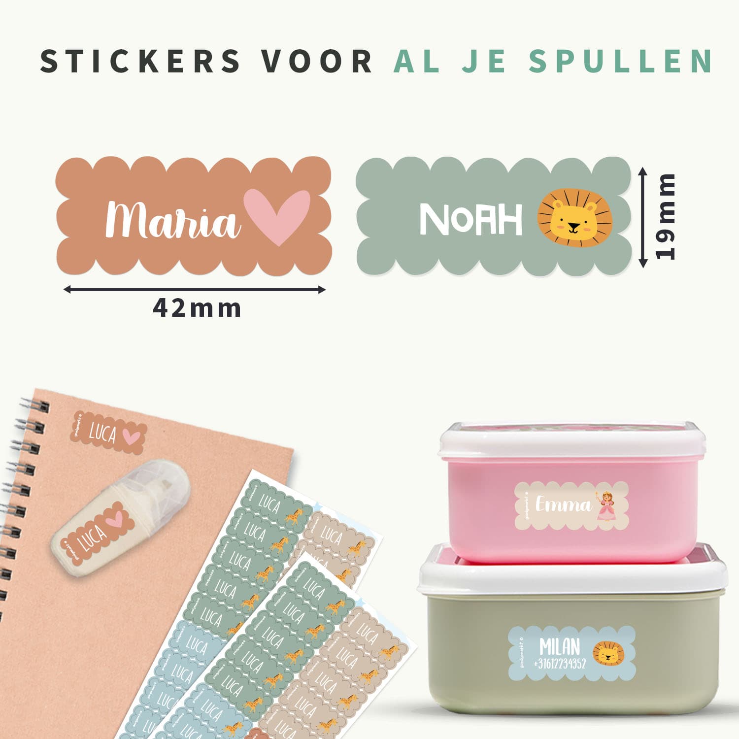 Wave Thema Naamstickers