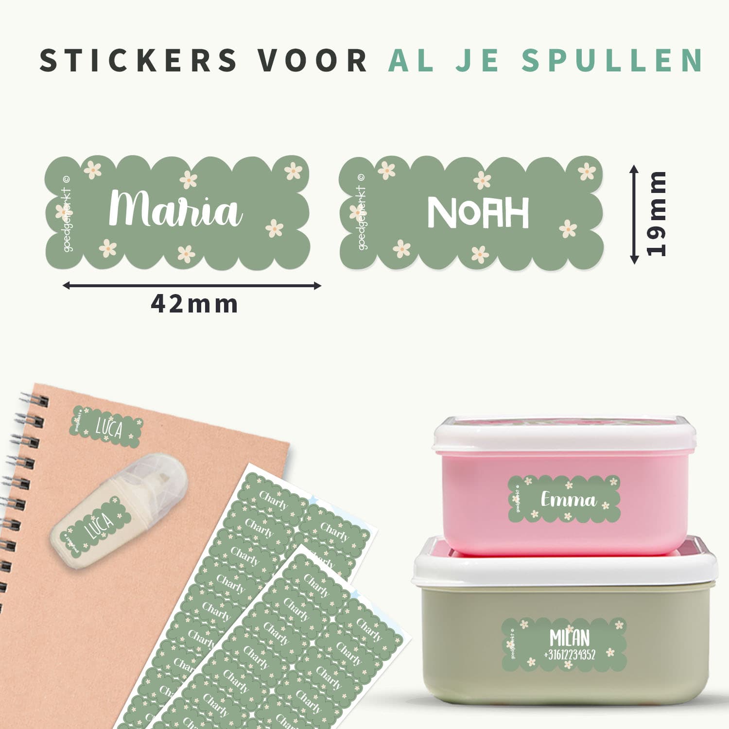 Wave Design Naamstickers