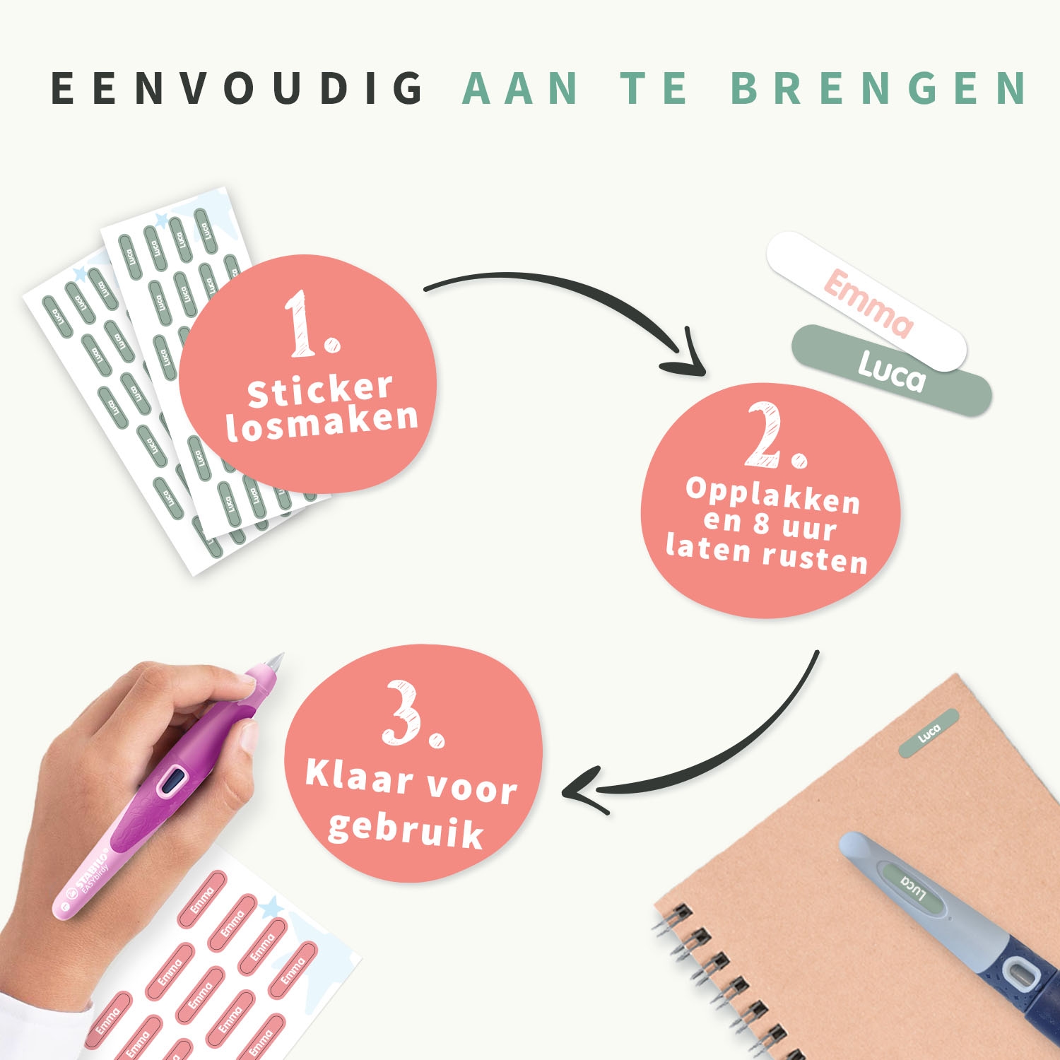 STABILO EASYbirdy + Mini XS naamstickers