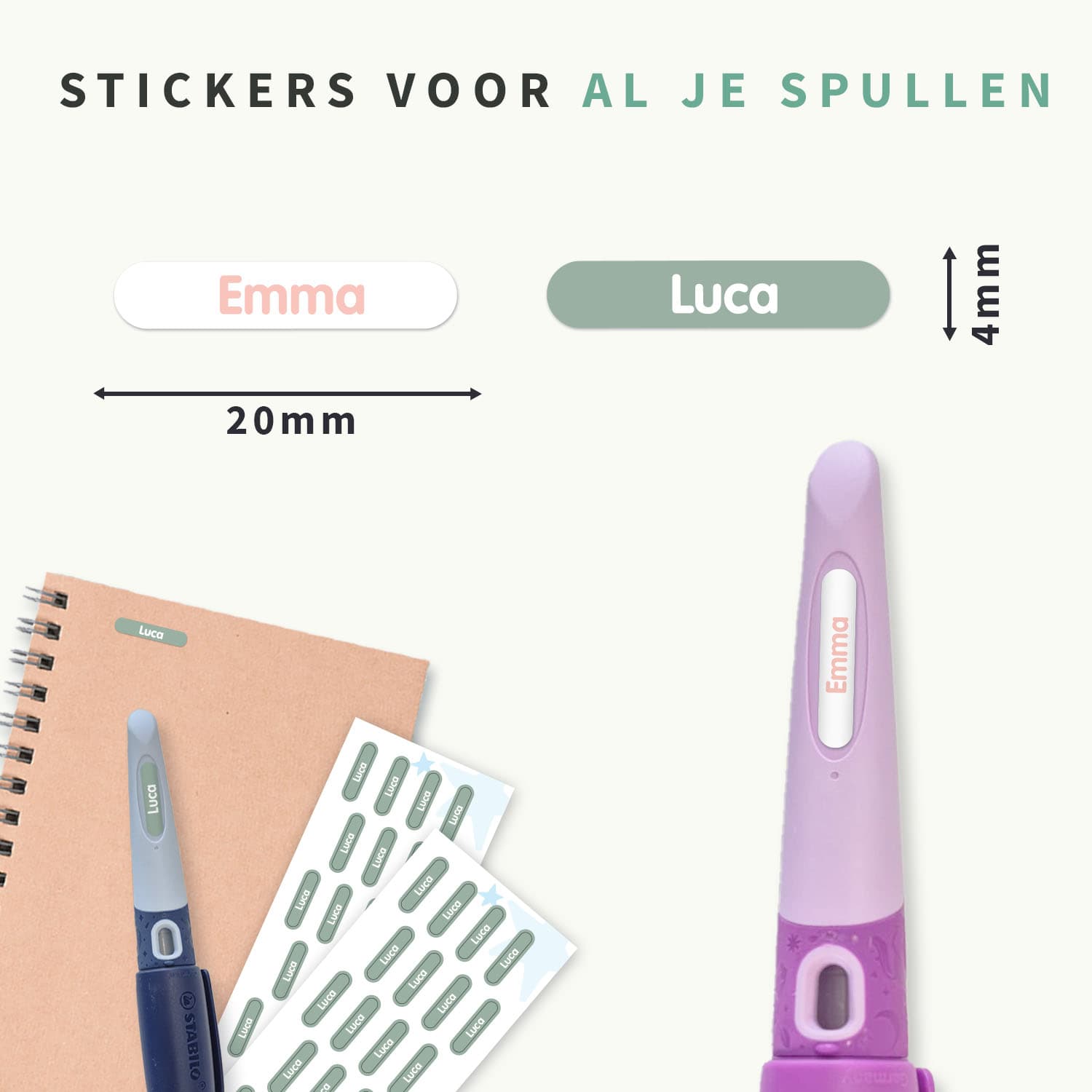 STABILO EASYbirdy + Mini XS naamstickers