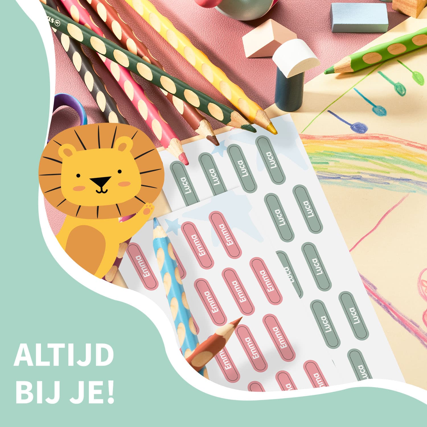 STABILO EASYcolors (12 stuks) + Mini XS naamstickers