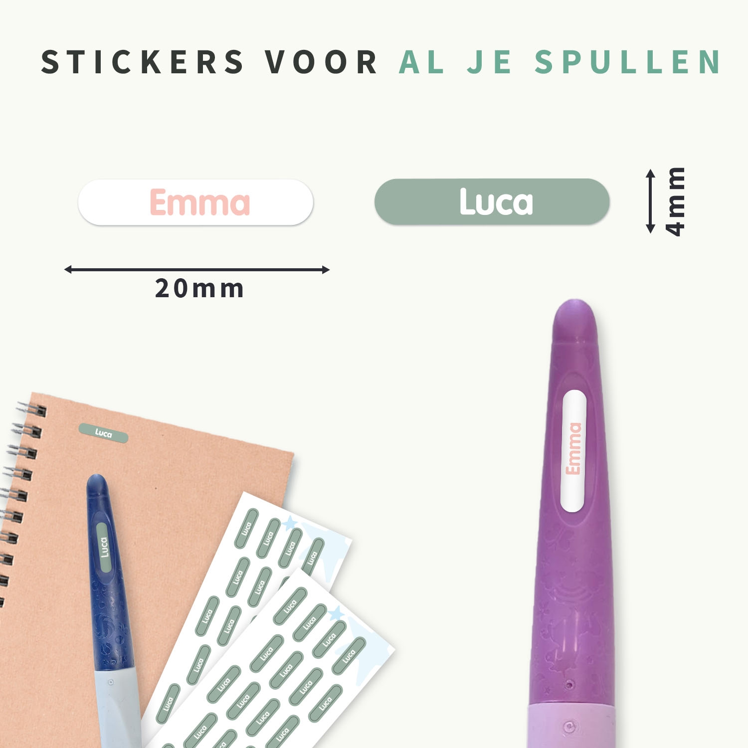 STABILO EASYoriginal + Mini XS naamstickers