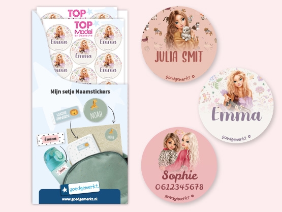 TOPModel Ronde Naamstickers