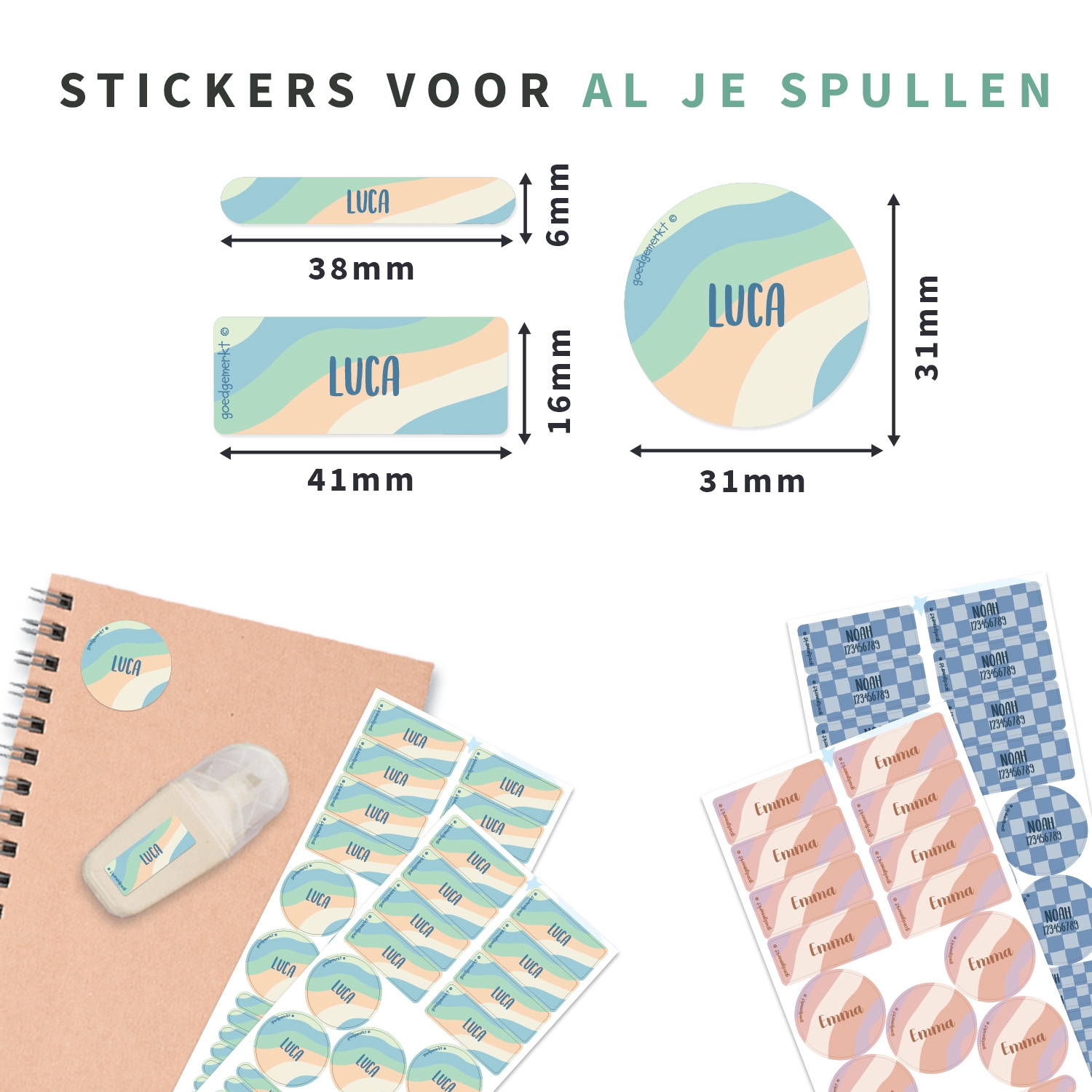 Naamsticker Voordeelset - Design