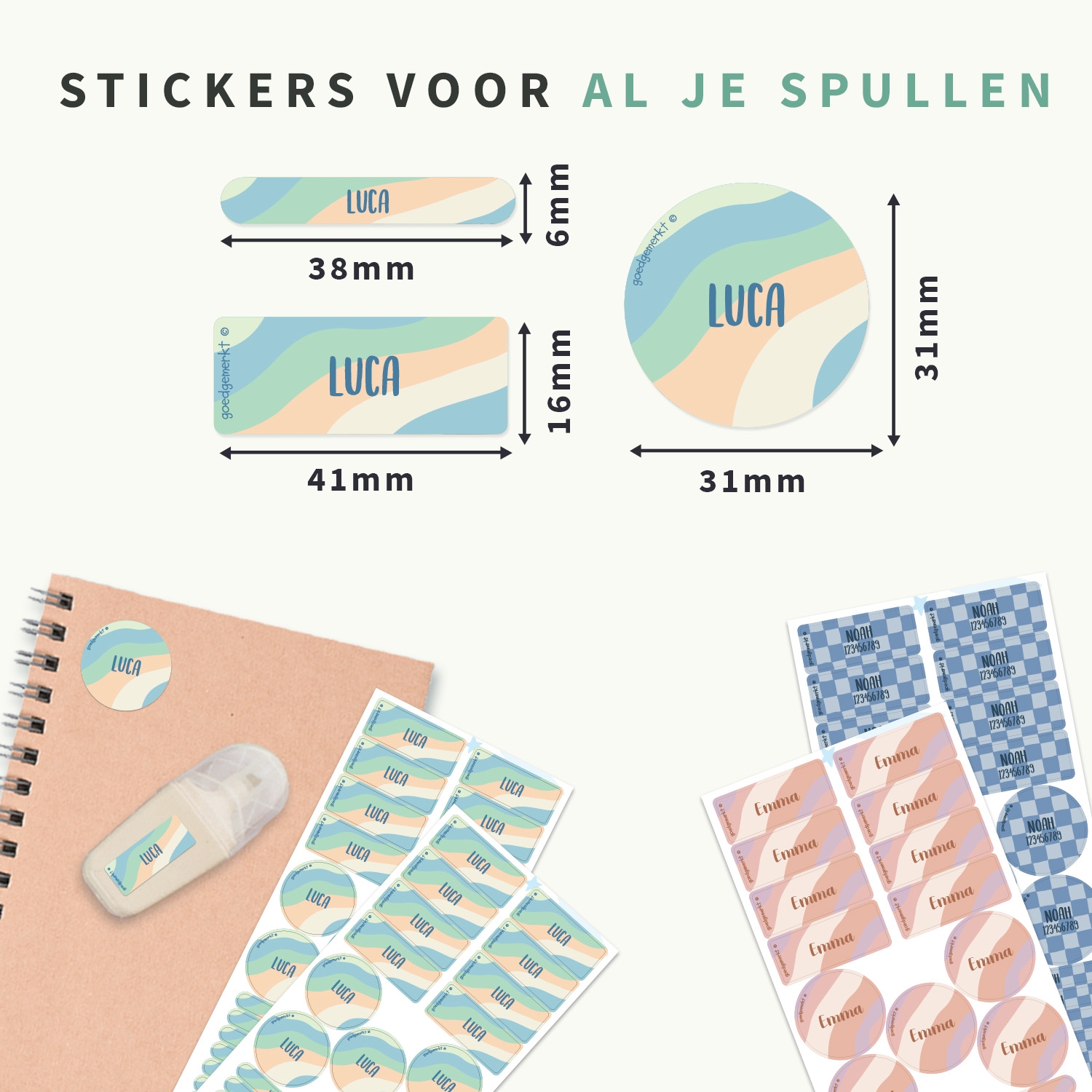 Naamsticker Voordeelset - Design